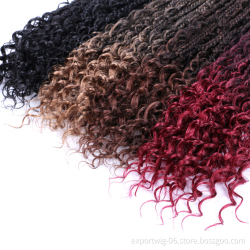 24inch River Box Braids Crochet Hair Synthetic Hair Extensions Goddess Box Braids With Curly Ends Crochet Braids Hair